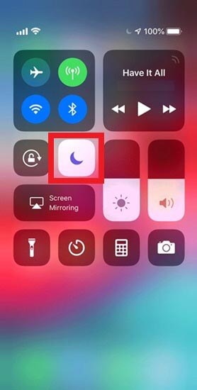 iphone control center