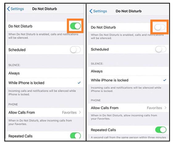 how to turn off do not disturb on iphone