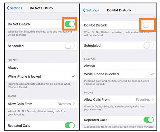 do not disturb iphone turn off