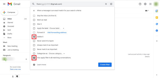how to block spam emails on gmail without opening them
