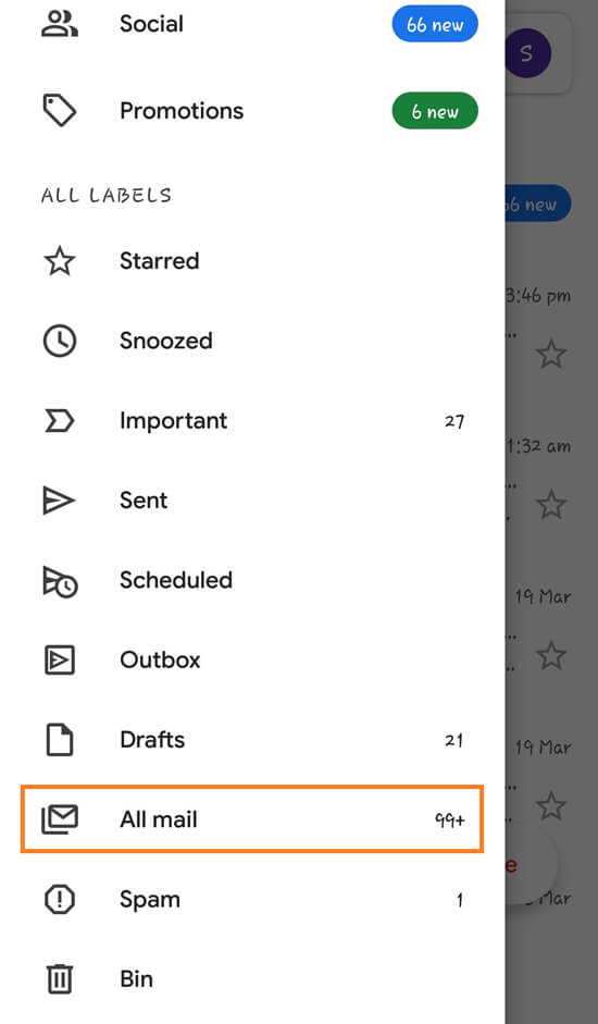 How to Find Archived Emails in Gmail mobile
