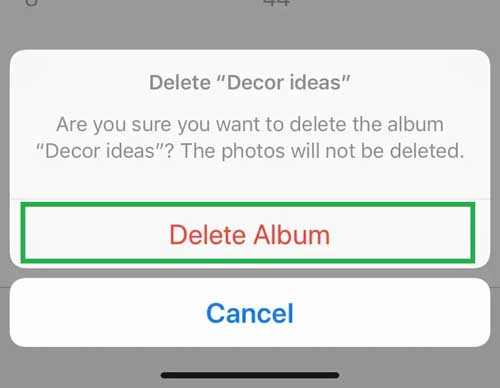  how to delete an album on iphone 6