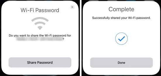share wifi password on iphone to iphone